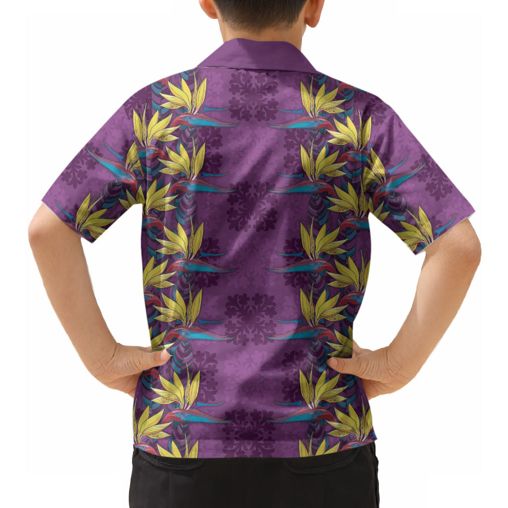 Hawaii Waikiki King Hawaiian Shirt Purple Quilt With Pua Manu