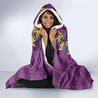 Hawaii Waikiki King Hooded Blanket Purple Quilt With Pua Manu