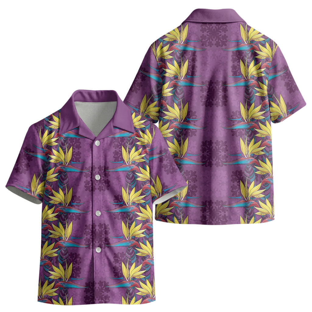 Hawaii Waikiki King Kid Hawaiian Shirt Purple Quilt With Pua Manu