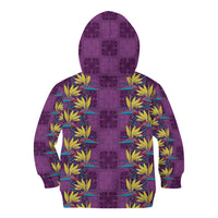 Hawaii Waikiki King Kid Hoodie Purple Quilt With Pua Manu