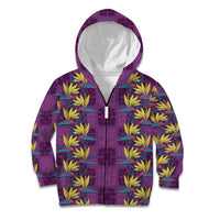 Hawaii Waikiki King Kid Hoodie Purple Quilt With Pua Manu