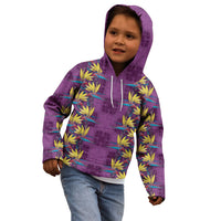 Hawaii Waikiki King Kid Hoodie Purple Quilt With Pua Manu