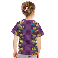 Hawaii Waikiki King Kid T Shirt Purple Quilt With Pua Manu