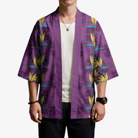Hawaii Waikiki King Kimono Purple Quilt With Pua Manu