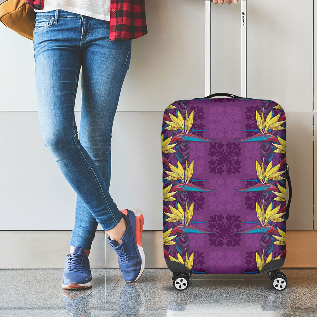 Hawaii Waikiki King Luggage Cover Purple Quilt With Pua Manu