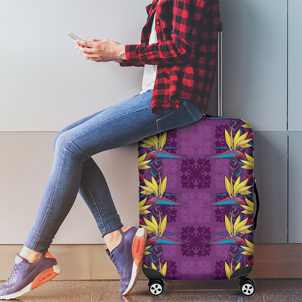 Hawaii Waikiki King Luggage Cover Purple Quilt With Pua Manu