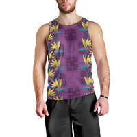 Hawaii Waikiki King Men Tank Top Purple Quilt With Pua Manu
