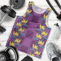 Hawaii Waikiki King Men Tank Top Purple Quilt With Pua Manu