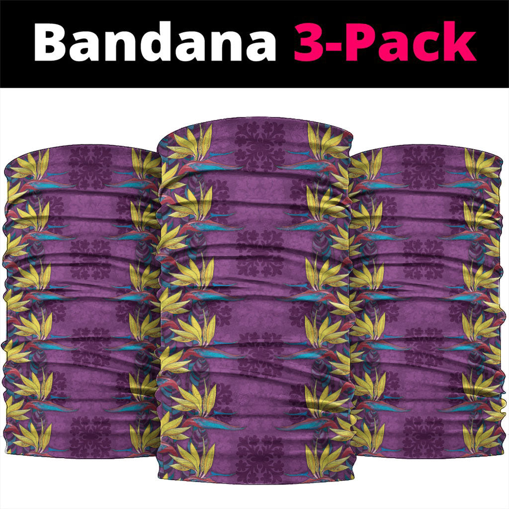 Hawaii Waikiki King Neck Gaiter Purple Quilt With Pua Manu