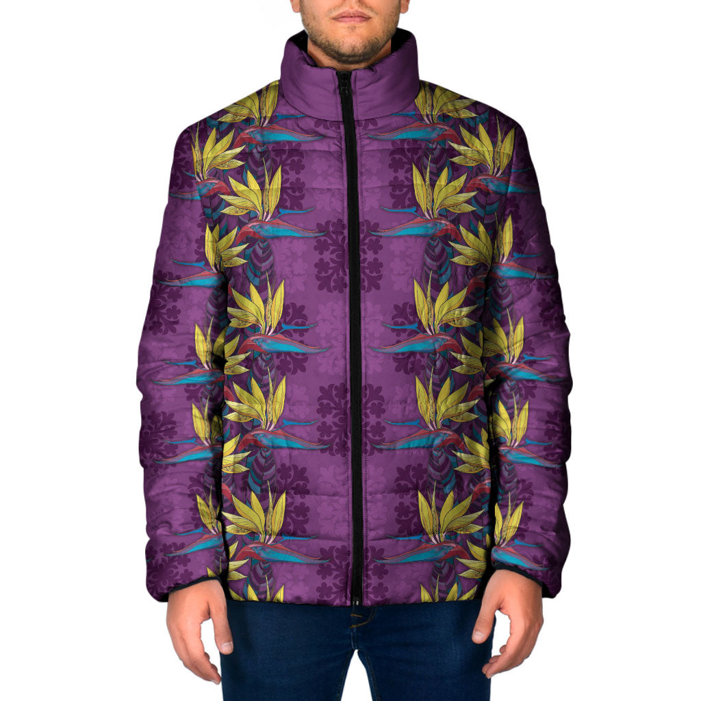 Hawaii Waikiki King Padded Jacket Purple Quilt With Pua Manu