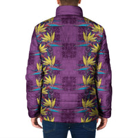 Hawaii Waikiki King Padded Jacket Purple Quilt With Pua Manu