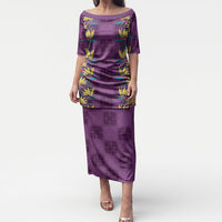 Hawaii Waikiki King Puletasi Purple Quilt With Pua Manu