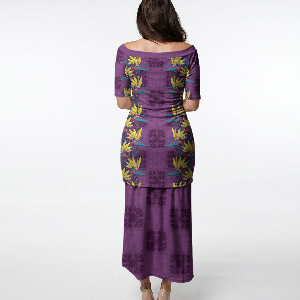 Hawaii Waikiki King Puletasi Purple Quilt With Pua Manu