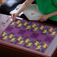 Hawaii Waikiki King Puzzle Purple Quilt With Pua Manu