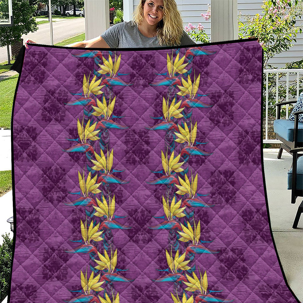 Hawaii Waikiki King Quilt Purple Quilt With Pua Manu