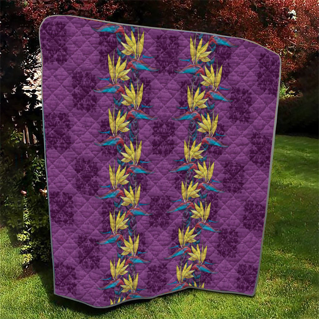 Hawaii Waikiki King Quilt Purple Quilt With Pua Manu