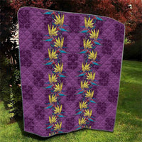 Hawaii Waikiki King Quilt Purple Quilt With Pua Manu