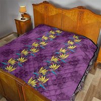 Hawaii Waikiki King Quilt Purple Quilt With Pua Manu