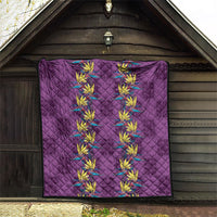 Hawaii Waikiki King Quilt Purple Quilt With Pua Manu