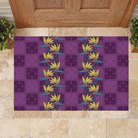 Hawaii Waikiki King Rubber Doormat Purple Quilt With Pua Manu