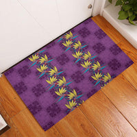 Hawaii Waikiki King Rubber Doormat Purple Quilt With Pua Manu