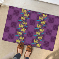 Hawaii Waikiki King Rubber Doormat Purple Quilt With Pua Manu