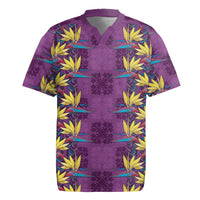 Hawaii Waikiki King Rugby Jersey Purple Quilt With Pua Manu