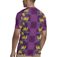 Hawaii Waikiki King Rugby Jersey Purple Quilt With Pua Manu