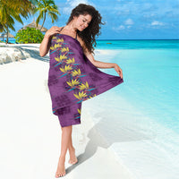 Hawaii Waikiki King Sarong Purple Quilt With Pua Manu