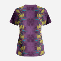 Hawaii Waikiki King Scrub Top Purple Quilt With Pua Manu