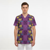 Hawaii Waikiki King Scrub Top Purple Quilt With Pua Manu