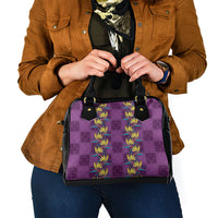 Hawaii Waikiki King Shoulder Handbag Purple Quilt With Pua Manu