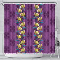 Hawaii Waikiki King Shower Curtain Purple Quilt With Pua Manu