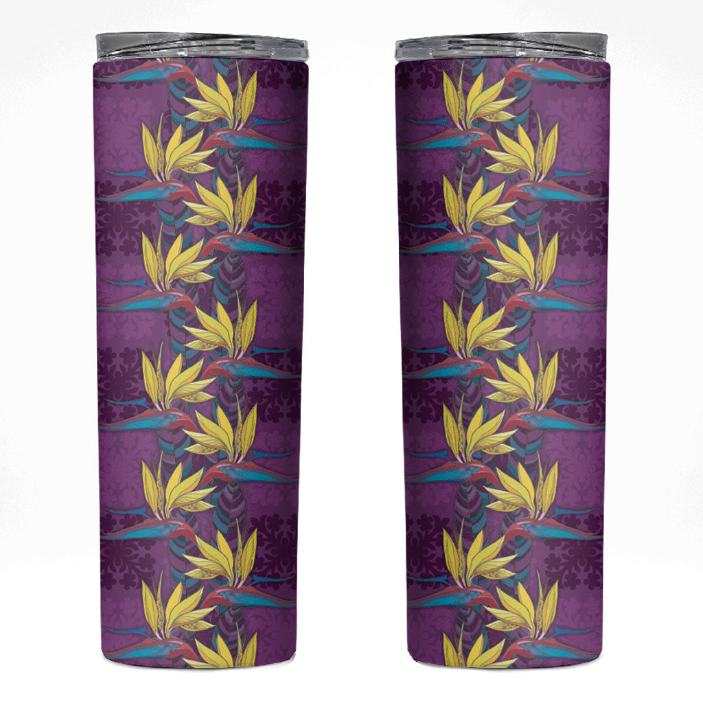 Hawaii Waikiki King Skinny Tumbler Purple Quilt With Pua Manu