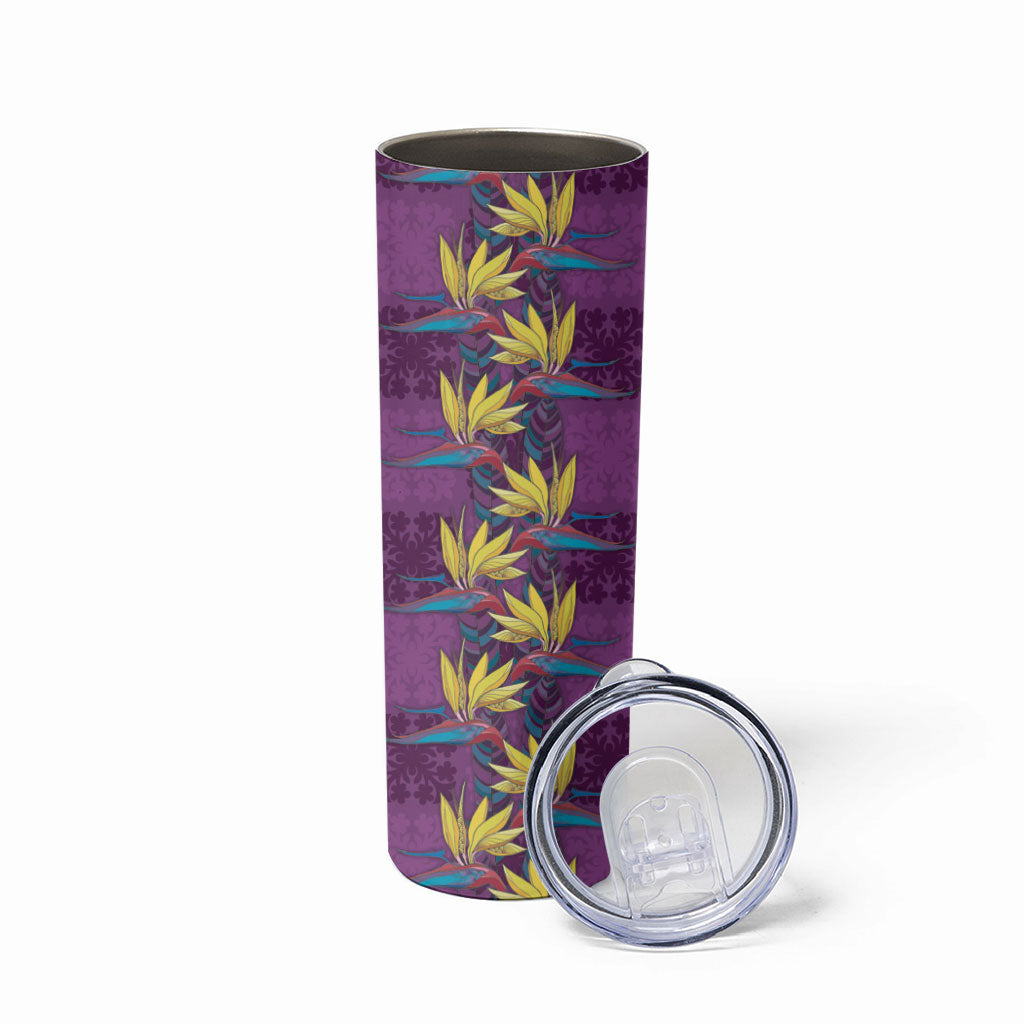 Hawaii Waikiki King Skinny Tumbler Purple Quilt With Pua Manu