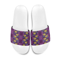Hawaii Waikiki King Slide Sandals Purple Quilt With Pua Manu