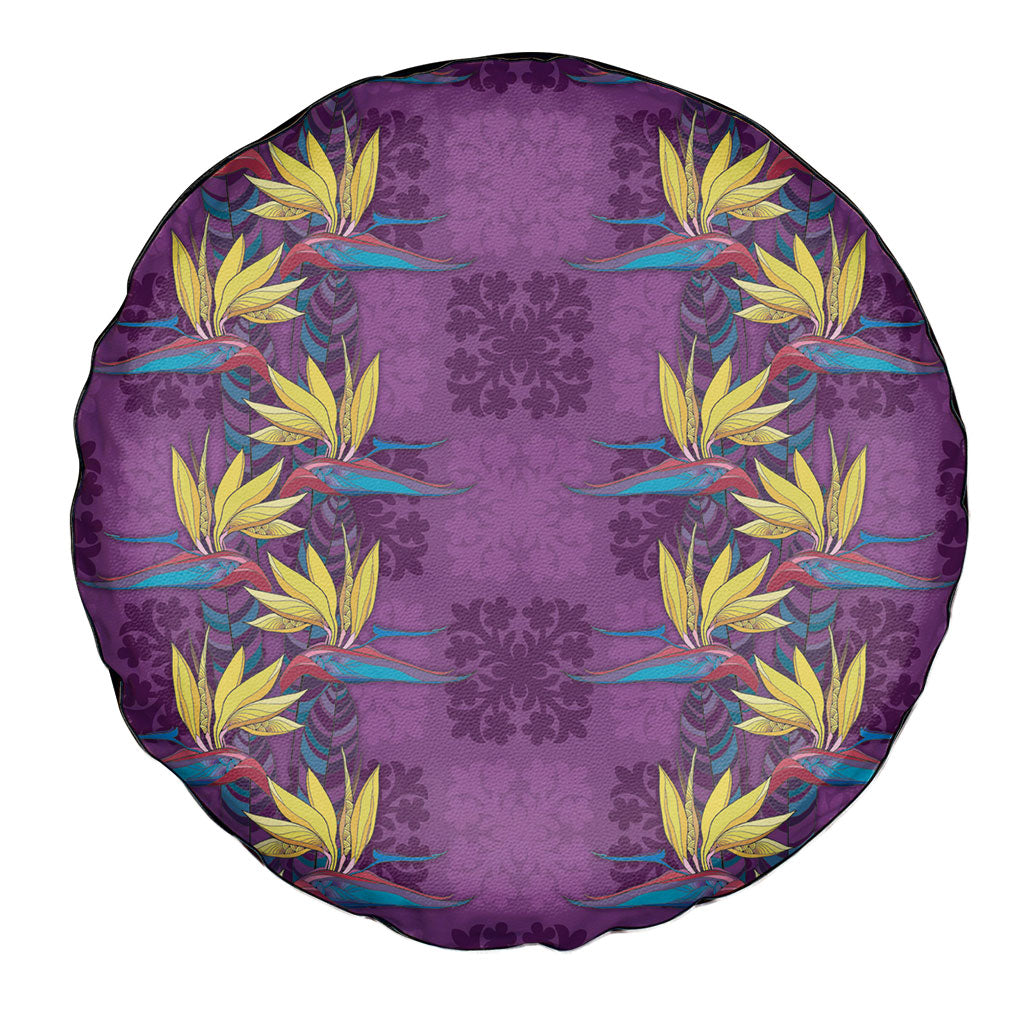 Hawaii Waikiki King Spare Tire Cover Purple Quilt With Pua Manu