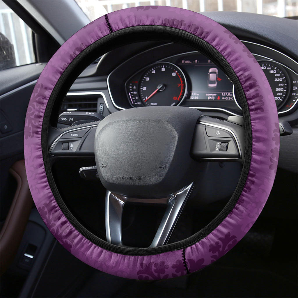 Hawaii Waikiki King Steering Wheel Cover Purple Quilt With Pua Manu