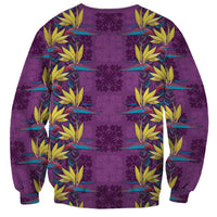 Hawaii Waikiki King Sweatshirt Purple Quilt With Pua Manu