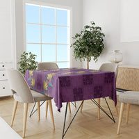 Hawaii Waikiki King Tablecloth Purple Quilt With Pua Manu