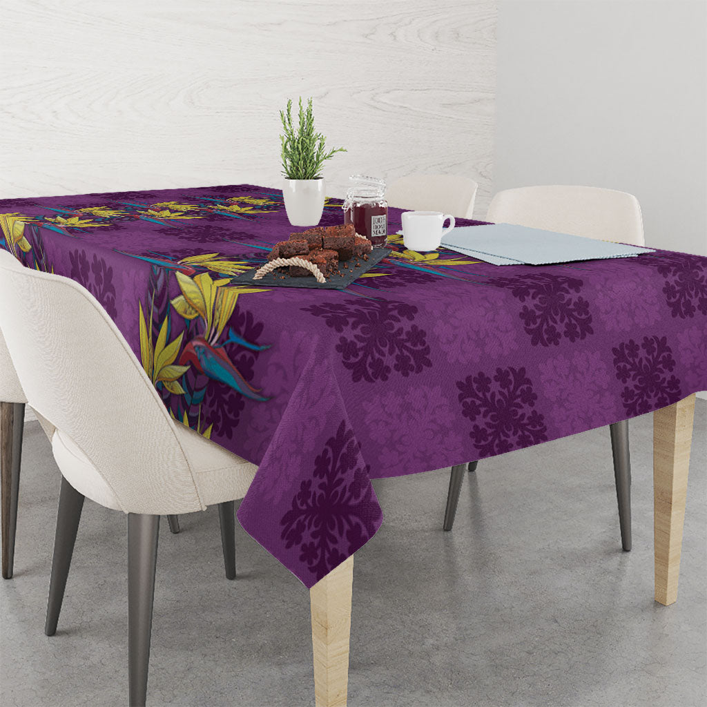 Hawaii Waikiki King Tablecloth Purple Quilt With Pua Manu