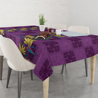 Hawaii Waikiki King Tablecloth Purple Quilt With Pua Manu