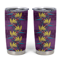 Hawaii Waikiki King Tumbler Cup Purple Quilt With Pua Manu