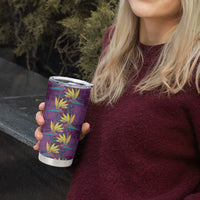 Hawaii Waikiki King Tumbler Cup Purple Quilt With Pua Manu
