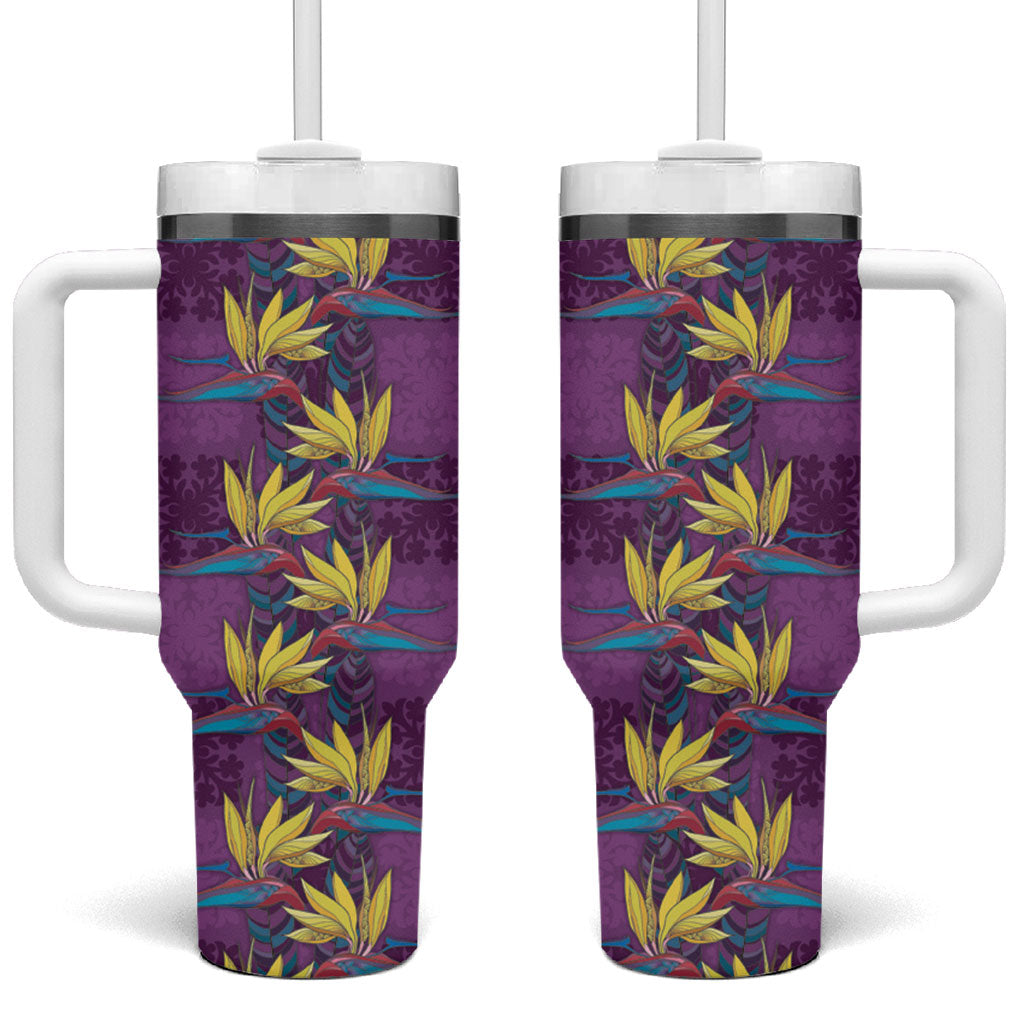 Hawaii Waikiki King Tumbler With Handle Purple Quilt With Pua Manu
