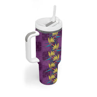 Hawaii Waikiki King Tumbler With Handle Purple Quilt With Pua Manu
