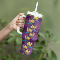 Hawaii Waikiki King Tumbler With Handle Purple Quilt With Pua Manu