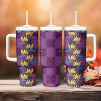 Hawaii Waikiki King Tumbler With Handle Purple Quilt With Pua Manu