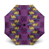 Hawaii Waikiki King Umbrella Purple Quilt With Pua Manu
