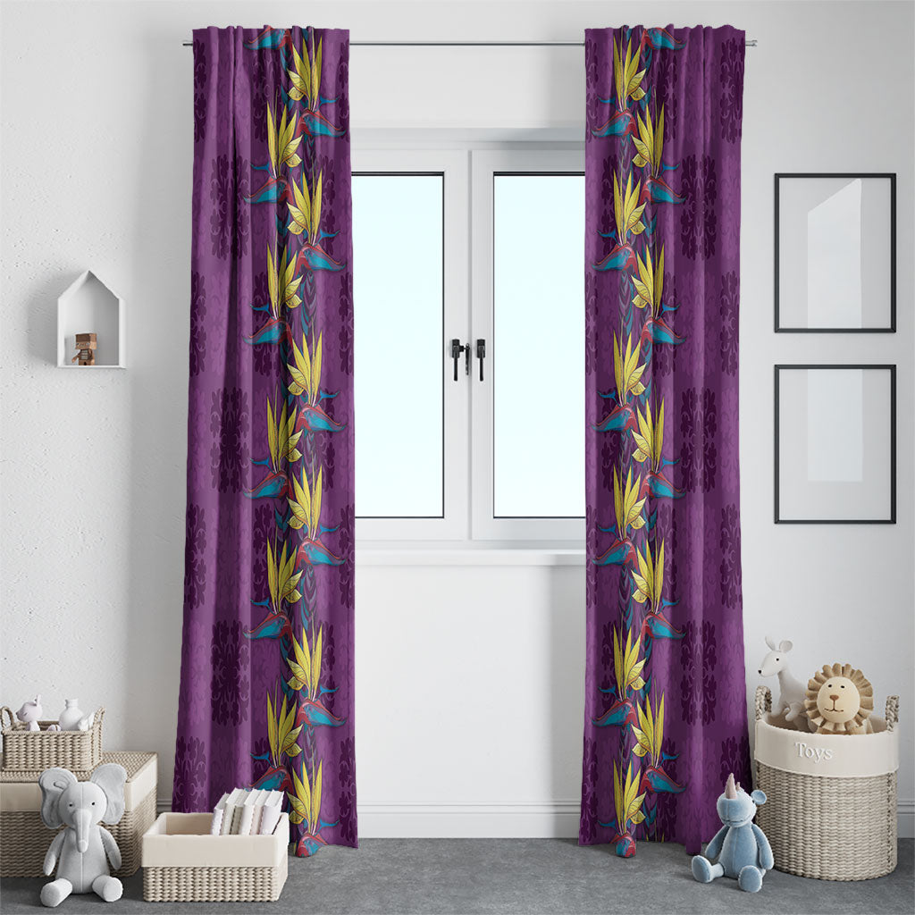 Hawaii Waikiki King Window Curtain Purple Quilt With Pua Manu